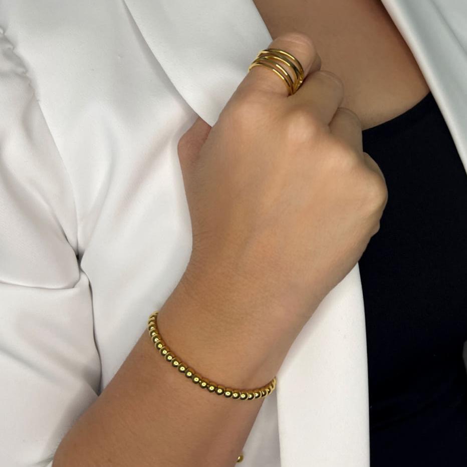 NOA - 18k Gold-Plated Sphere Bracelet | Bold Modern Minimalist Design, Hypoallergenic - Enkanta