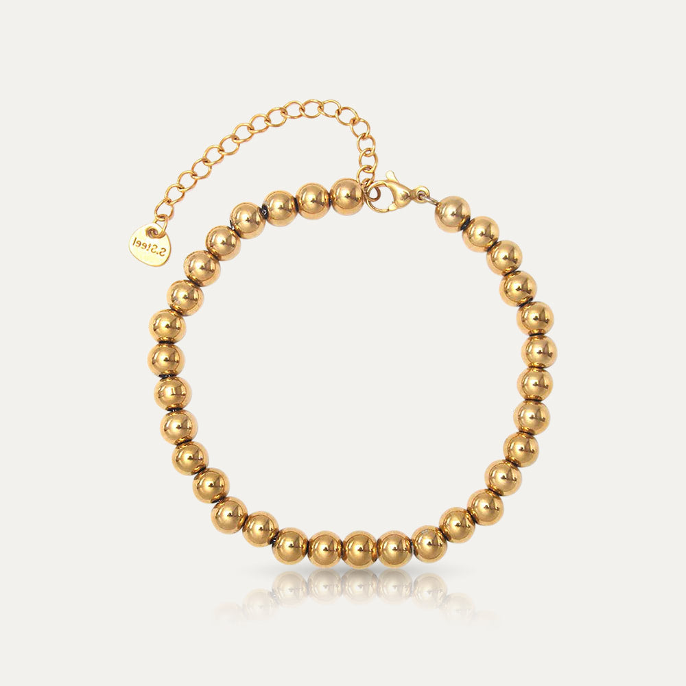 PEPA - 18k Gold-Plated Smooth Sphere Bracelet | Adjustable, Hypoallergenic Minimalist Jewelry - Enkanta