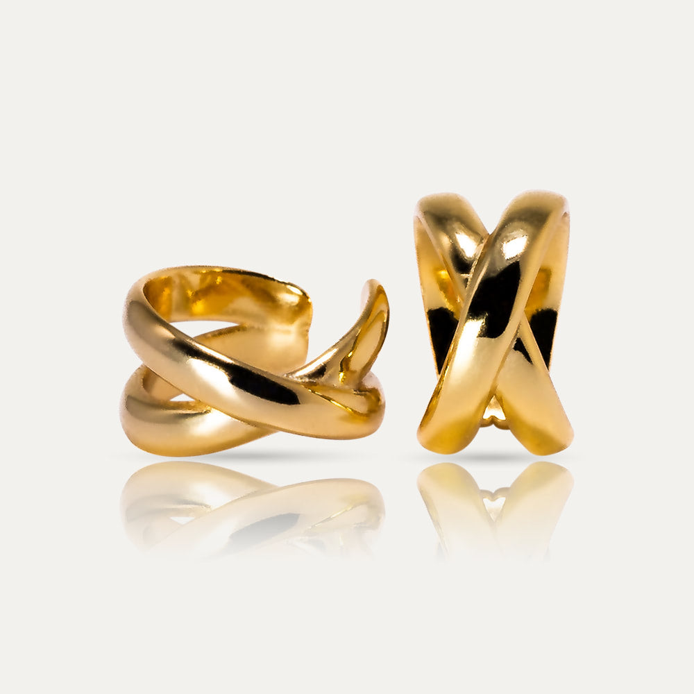 SOPHIA - 18k Gold-Plated Luminous Ear Cuff Set | Adjustable No-Piercing Jewelry, Hypoallergenic - Enkanta