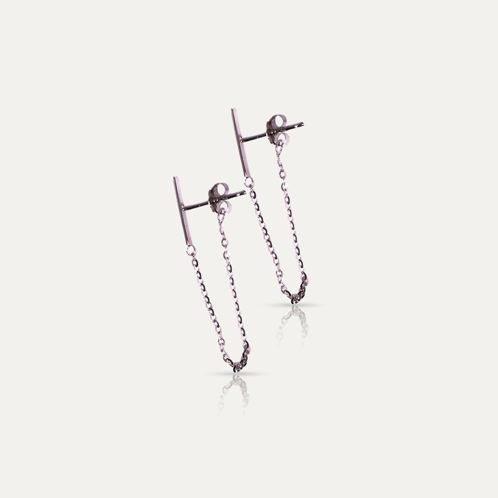 silver chain earrings