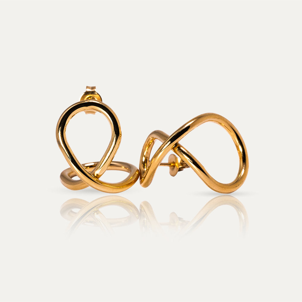 MIA - 18k Gold-Plated Organic Shape Earrings | Fluid & Elegant Design in Gold or Silver - Enkanta
