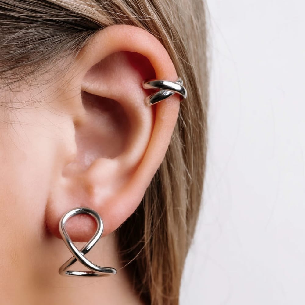 MIA - 18k Gold-Plated Organic Shape Earrings | Fluid & Elegant Design in Gold or Silver - Enkanta