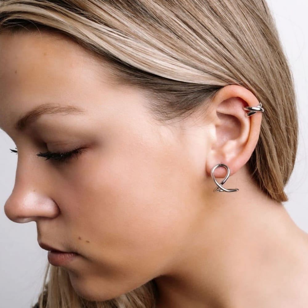 MIA - 18k Gold-Plated Organic Shape Earrings | Fluid & Elegant Design in Gold or Silver - Enkanta