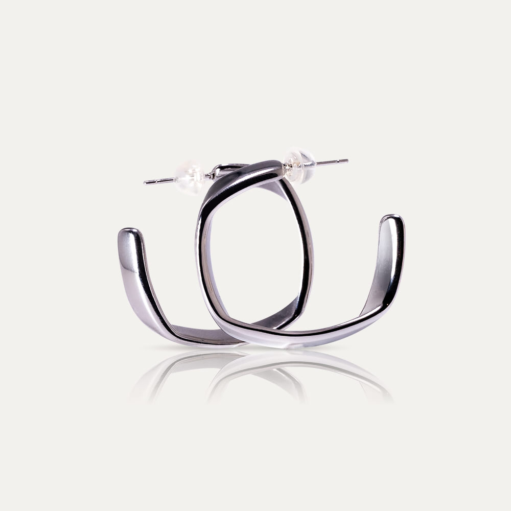 EVA - 18k Gold-Plated Square Hoops | High-Polish Versatile Statement Earrings in Gold or Silver - Enkanta