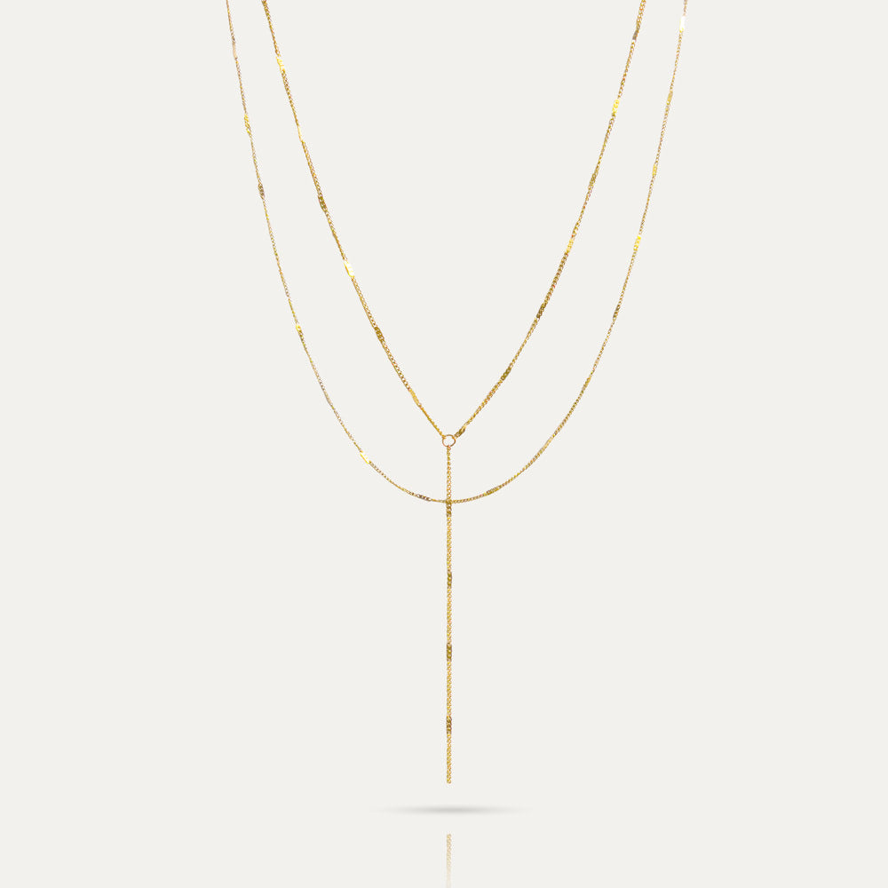CELESTE - 18k Gold-Plated Layered Necklace | Elegant & Feminine Adjustable Chain Jewelry - Enkanta