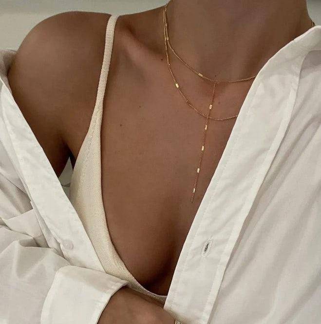 CELESTE - 18k Gold-Plated Layered Necklace | Elegant & Feminine Adjustable Chain Jewelry - Enkanta