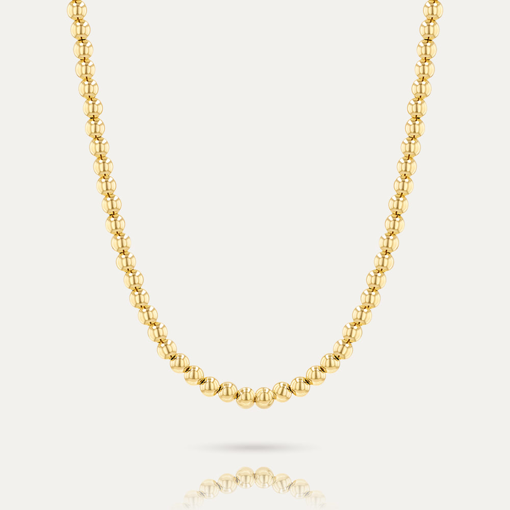 MILA - 18k Gold-Plated Necklace | Sleek Polished Spheres & Elegant Chain, Hypoallergenic - Enkanta