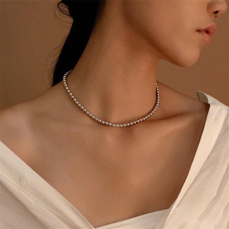 MILA - 18k Gold-Plated Necklace | Sleek Polished Spheres & Elegant Chain, Hypoallergenic - Enkanta