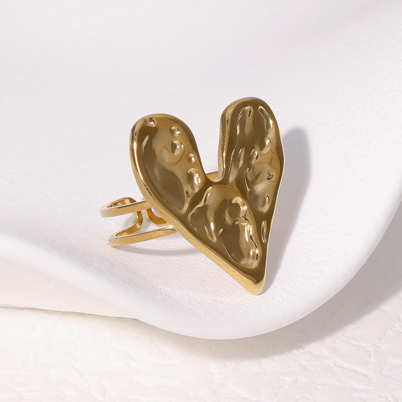 VENUS - 18k Gold-Plated Heart Symbol Ring | Adjustable Love Token, Hypoallergenic Jewelry - Enkanta