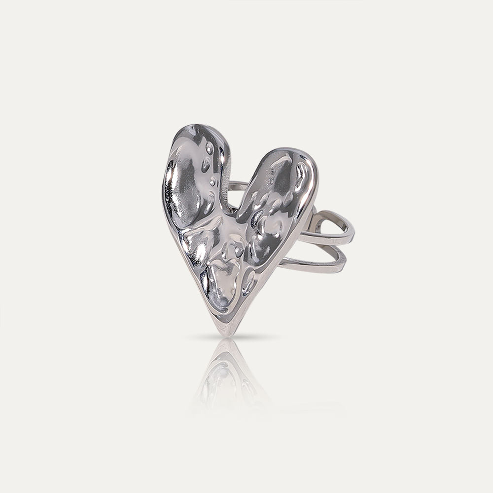 VENUS - 18k Gold-Plated Heart Symbol Ring | Adjustable Love Token, Hypoallergenic Jewelry - Enkanta