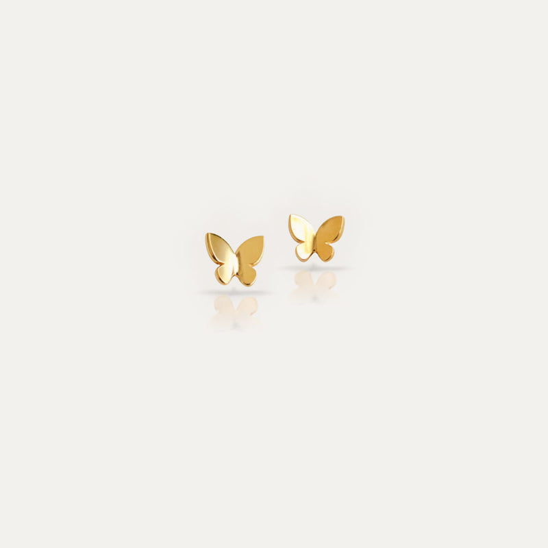 BUTTERFLY - 18k Gold-Plated Mini Butterfly Stud Earrings | Dainty 925 Sterling Silver, Perfect for Stacking - Enkanta