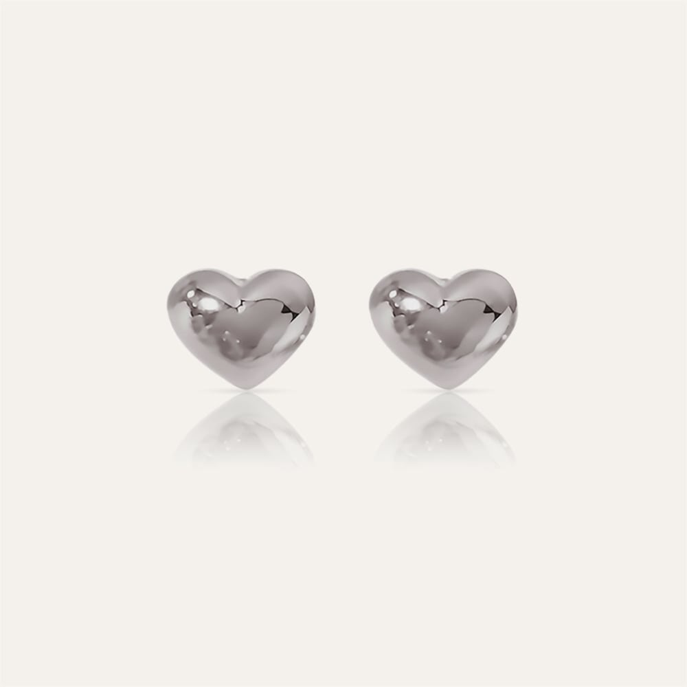 HEARTS - 18k Gold-Plated Puffy Heart Earrings | Modern Luminous Jewelry, Hypoallergenic - Enkanta
