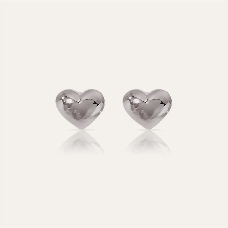 HEARTS - 18k Gold-Plated Puffy Heart Earrings | Modern Luminous Jewelry, Hypoallergenic - Enkanta