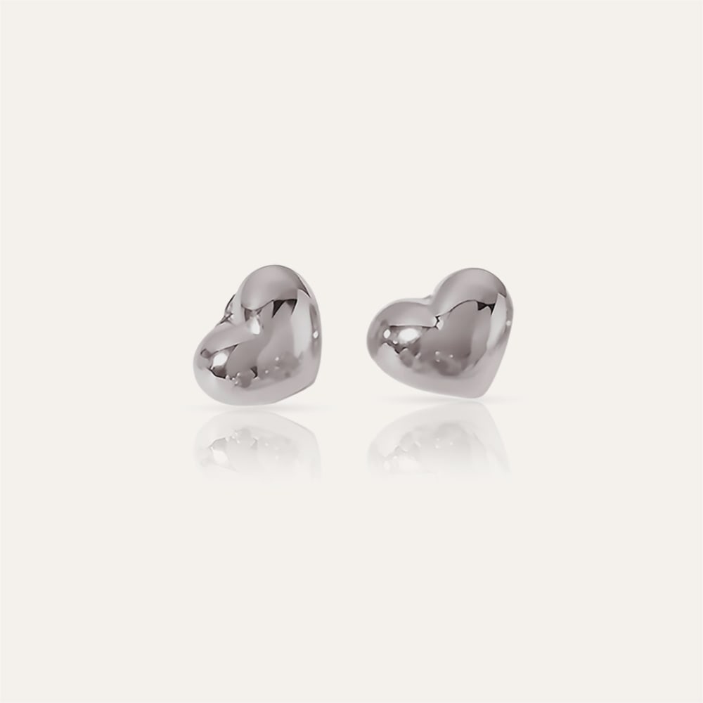 HEARTS - 18k Gold-Plated Puffy Heart Earrings | Modern Luminous Jewelry, Hypoallergenic - Enkanta
